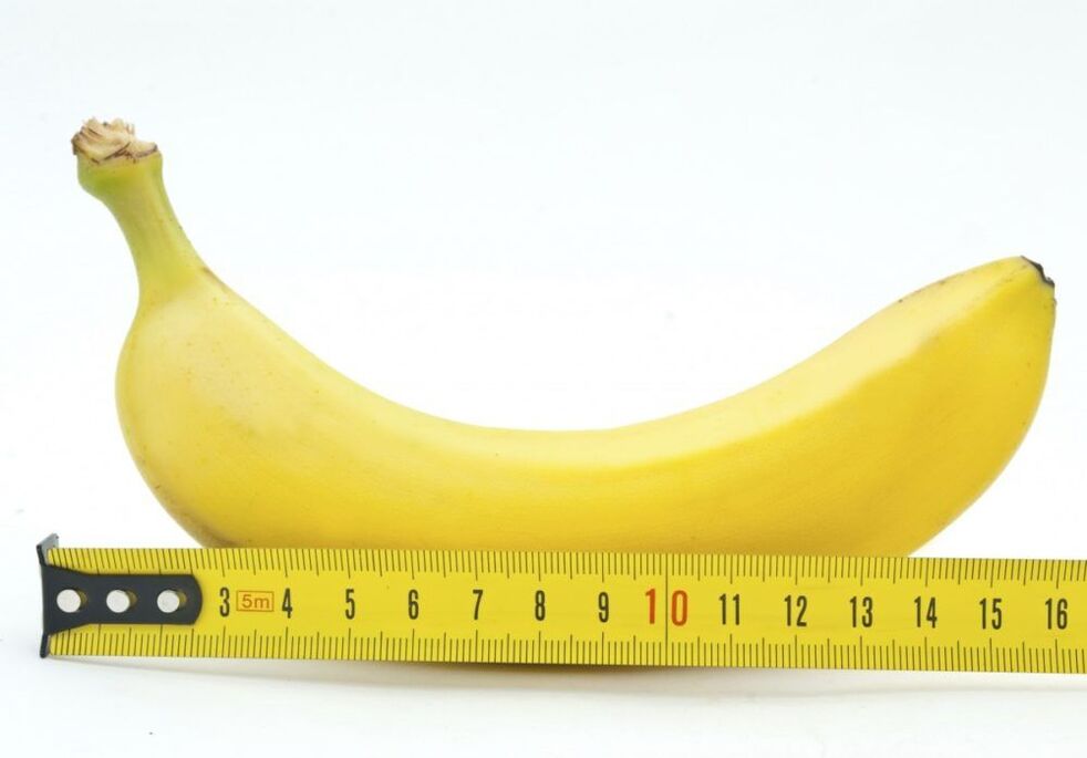 měření velikosti penisu na příkladu banánu